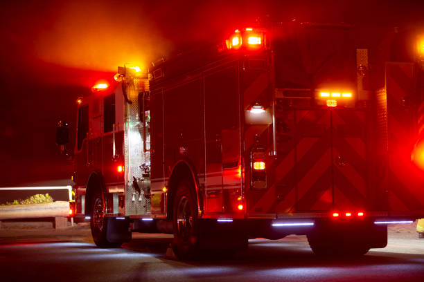 A Fire Engine responds to the scene of an emergency.